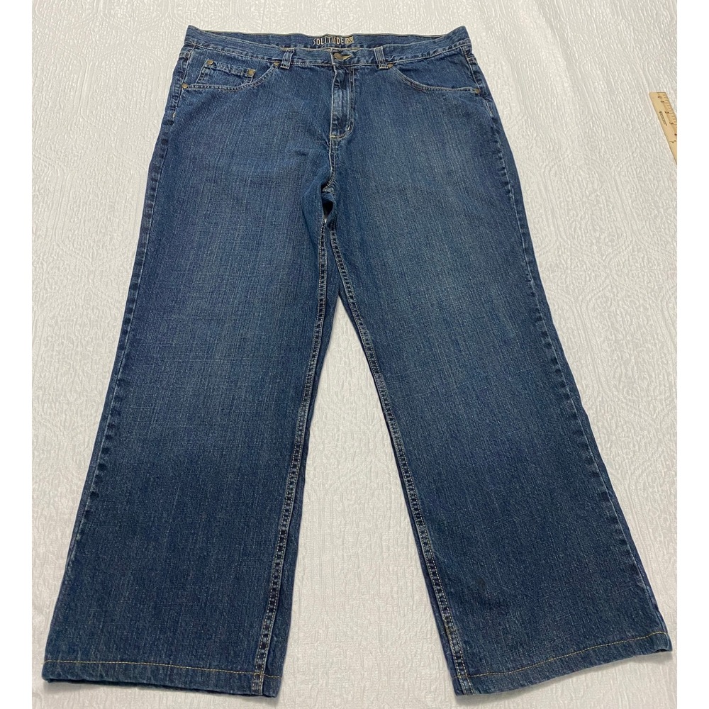 Solitude Wide Leg Men's Jeans Size 39x26 Blue Straight - Picture 1 of 7